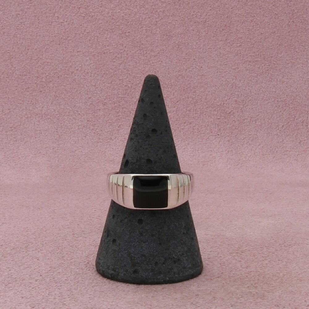 sterling silver black onyx signet ring size 8